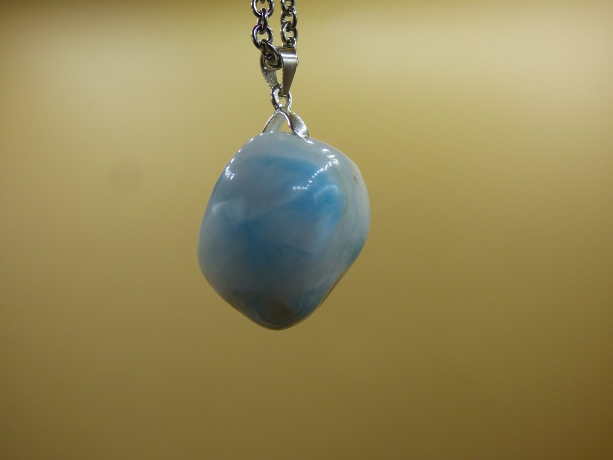 Larimar AAA "Atlantis Stone"~ Edelstein Kette 925 Sterling Silber Öse ~HIPPIE GOA Boho Tibet Ethno Nature Heilstein Rarität Meerblau Himmel - Art of Nature Berlin