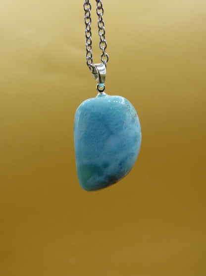 Larimar AAA "Atlantis Stone"~ Edelstein Kette 925 Sterling Silber Öse ~HIPPIE GOA Boho Tibet Ethno Nature Heilstein Rarität Meerblau Himmel - Art of Nature Berlin