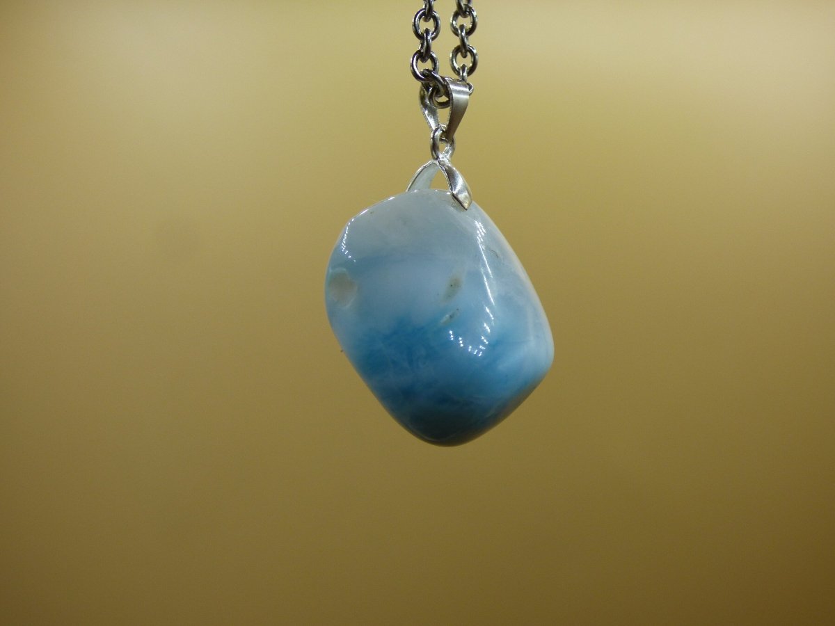 Larimar AAA "Atlantis Stone"~ Edelstein Kette 925 Sterling Silber Öse ~HIPPIE GOA Boho Tibet Ethno Nature Heilstein Rarität Meerblau Himmel - Art of Nature Berlin