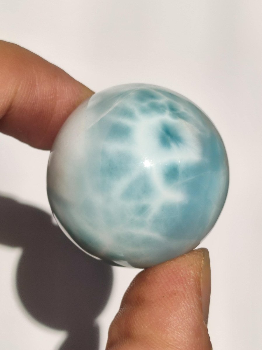 Larimar AAA *Fraktal* Edelstein Kugel blau Deko Sphere Kristall Geschenk blau Natur Heilstein Natur Sammler Mineral Geschenk Meer Himmel - Art of Nature Berlin