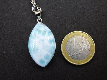 Larimar AAA &quot;Atlantis Stone&quot; Edelstein Kette 925 Sterling Silber Frau Schmuck Edel Natur Heilstein Hippie Rarität Meer Himmel blau Geschenk - Art of Nature Berlin