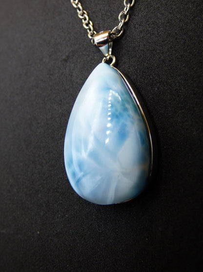 Larimar AAA "Atlantis Stone" Edelstein Kette 925 Sterling Silber Frau Schmuck Edel Natur Heilstein Hippie Rarität Meer Himmel blau Geschenk - Art of Nature Berlin