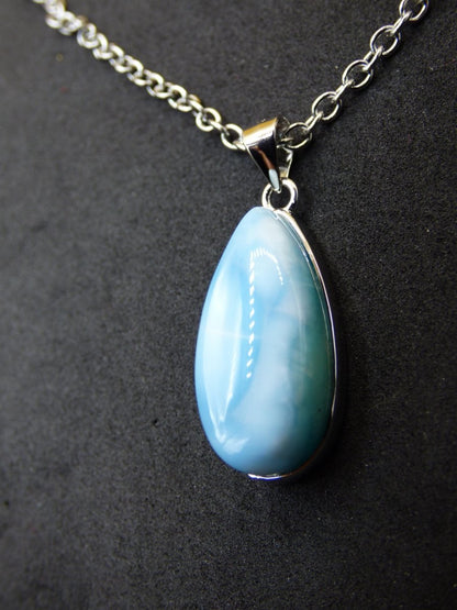 Larimar AAA "Atlantis Stone" Edelstein Kette 925 Sterling Silber Frau Schmuck Edel Natur Heilstein Hippie Rarität Meer Himmel blau Geschenk - Art of Nature Berlin