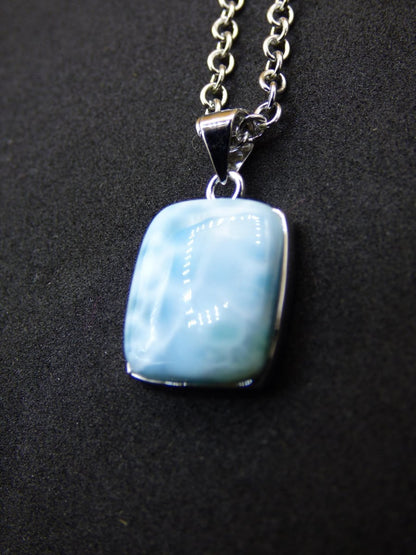 Larimar AAA "Atlantis Stone" Edelstein Kette 925 Sterling Silber Frau Schmuck Edel Natur Heilstein Hippie Rarität Meer Himmel blau Geschenk - Art of Nature Berlin