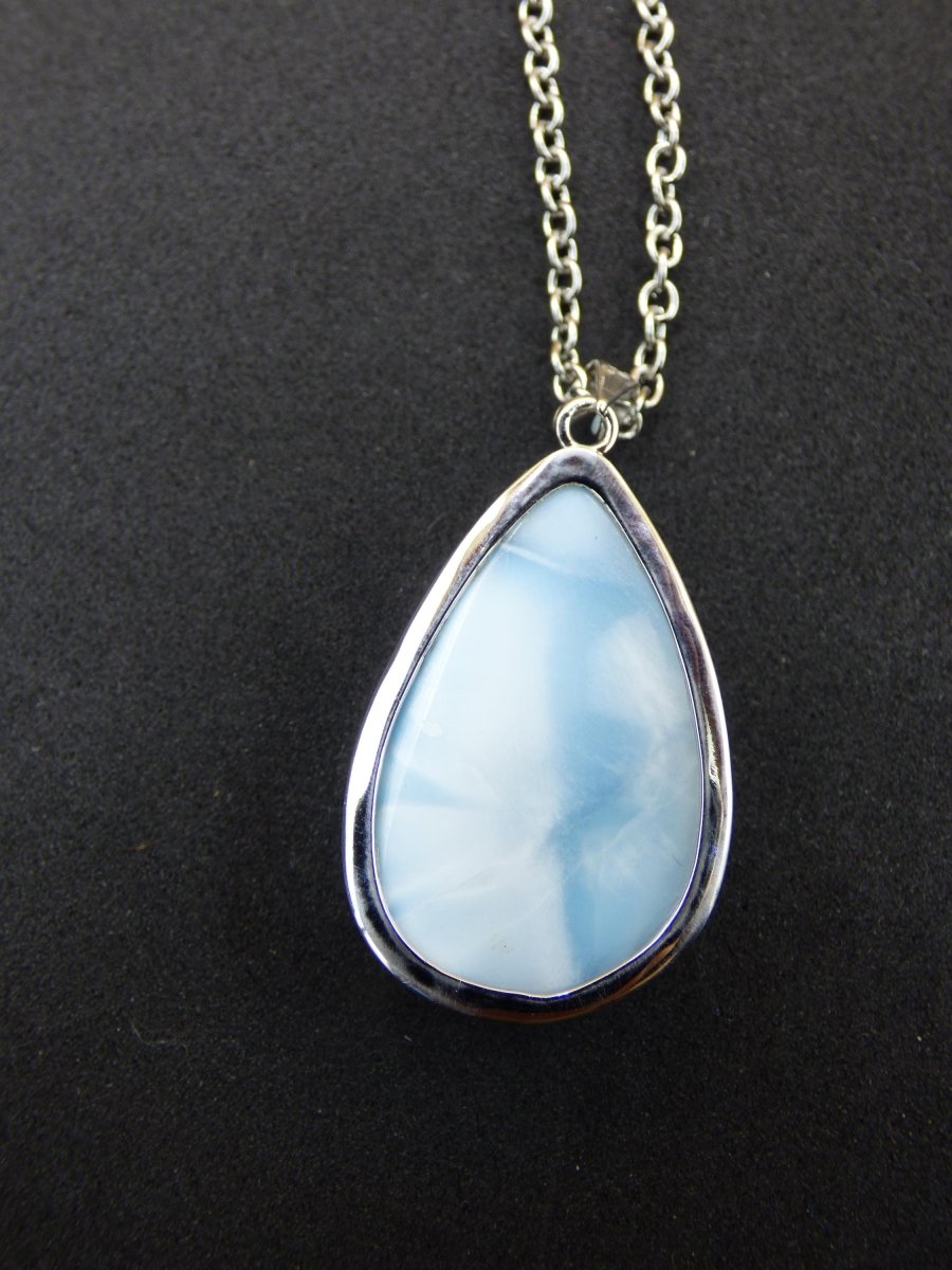 Larimar AAA "Atlantis Stone" Edelstein Kette 925 Sterling Silber Frau Schmuck Edel Natur Heilstein Hippie Rarität Meer Himmel blau Geschenk - Art of Nature Berlin