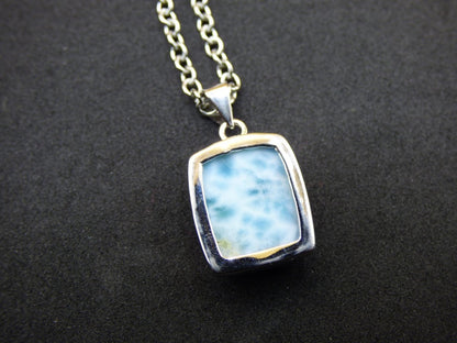 Larimar AAA "Atlantis Stone" Edelstein Kette 925 Sterling Silber Frau Schmuck Edel Natur Heilstein Hippie Rarität Meer Himmel blau Geschenk - Art of Nature Berlin