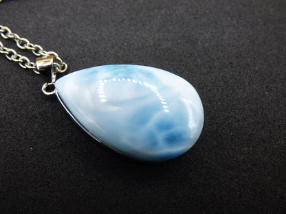 Larimar AAA "Atlantis Stone" Edelstein Kette 925 Sterling Silber Frau Schmuck Edel Natur Heilstein Hippie Rarität Meer Himmel blau Geschenk - Art of Nature Berlin