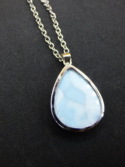 Larimar AAA "Atlantis Stone" Edelstein Kette 925 Sterling Silber Frau Schmuck Edel Natur Heilstein Hippie Rarität Meer Himmel blau Geschenk - Art of Nature Berlin