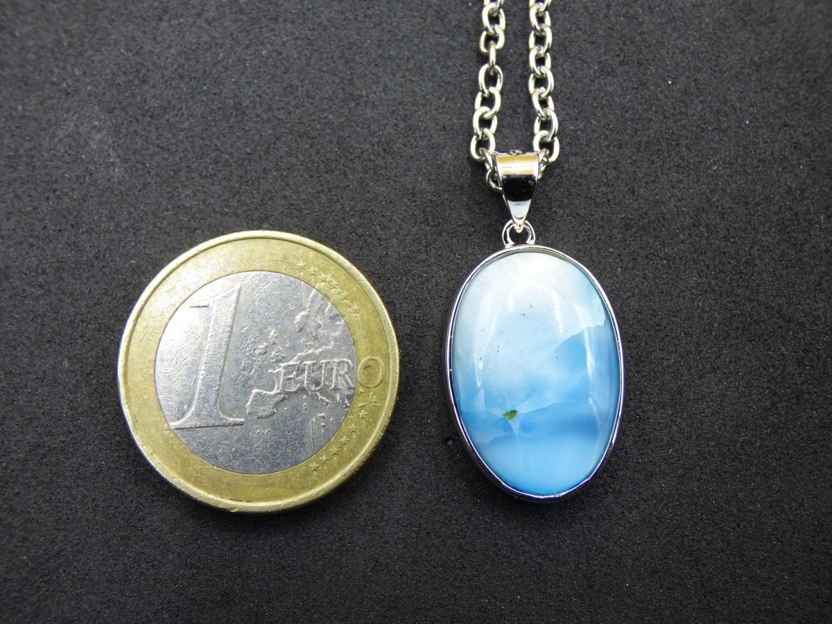 Larimar AAA "Atlantis Stone" Edelstein Kette 925 Sterling Silber Frau Schmuck Edel Natur Heilstein Hippie Rarität Meer Himmel blau Geschenk - Art of Nature Berlin