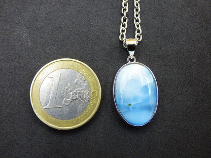 Larimar AAA "Atlantis Stone" Edelstein Kette 925 Sterling Silber Frau Schmuck Edel Natur Heilstein Hippie Rarität Meer Himmel blau Geschenk - Art of Nature Berlin