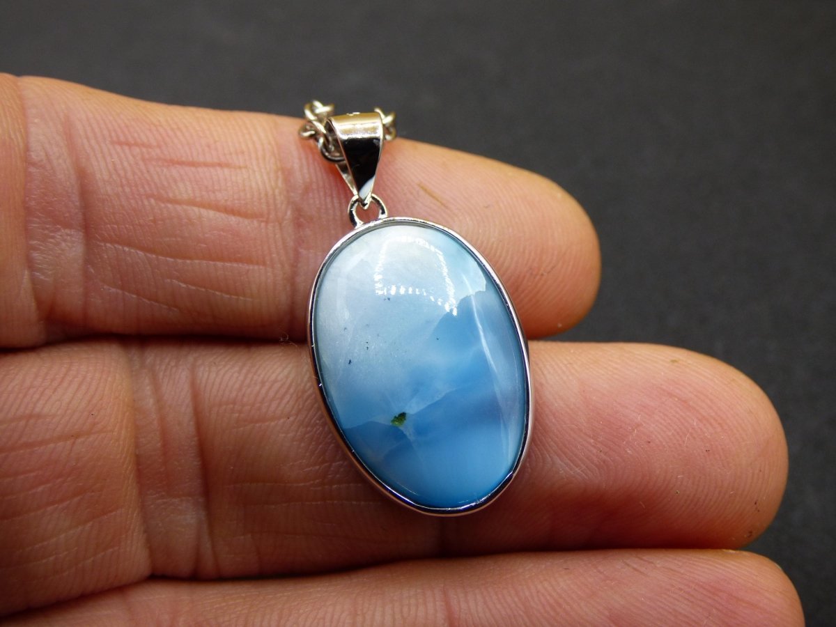 Larimar AAA "Atlantis Stone" Edelstein Kette 925 Sterling Silber Frau Schmuck Edel Natur Heilstein Hippie Rarität Meer Himmel blau Geschenk - Art of Nature Berlin