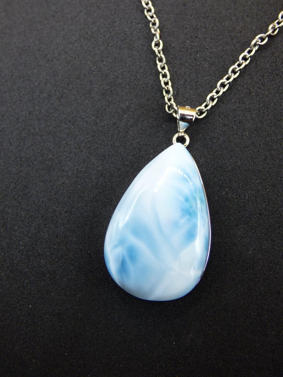 Larimar AAA "Atlantis Stone" Edelstein Kette 925 Sterling Silber Frau Schmuck Edel Natur Heilstein Hippie Rarität Meer Himmel blau Geschenk - Art of Nature Berlin