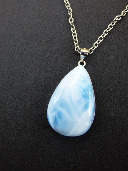 Larimar AAA "Atlantis Stone" Edelstein Kette 925 Sterling Silber Frau Schmuck Edel Natur Heilstein Hippie Rarität Meer Himmel blau Geschenk - Art of Nature Berlin