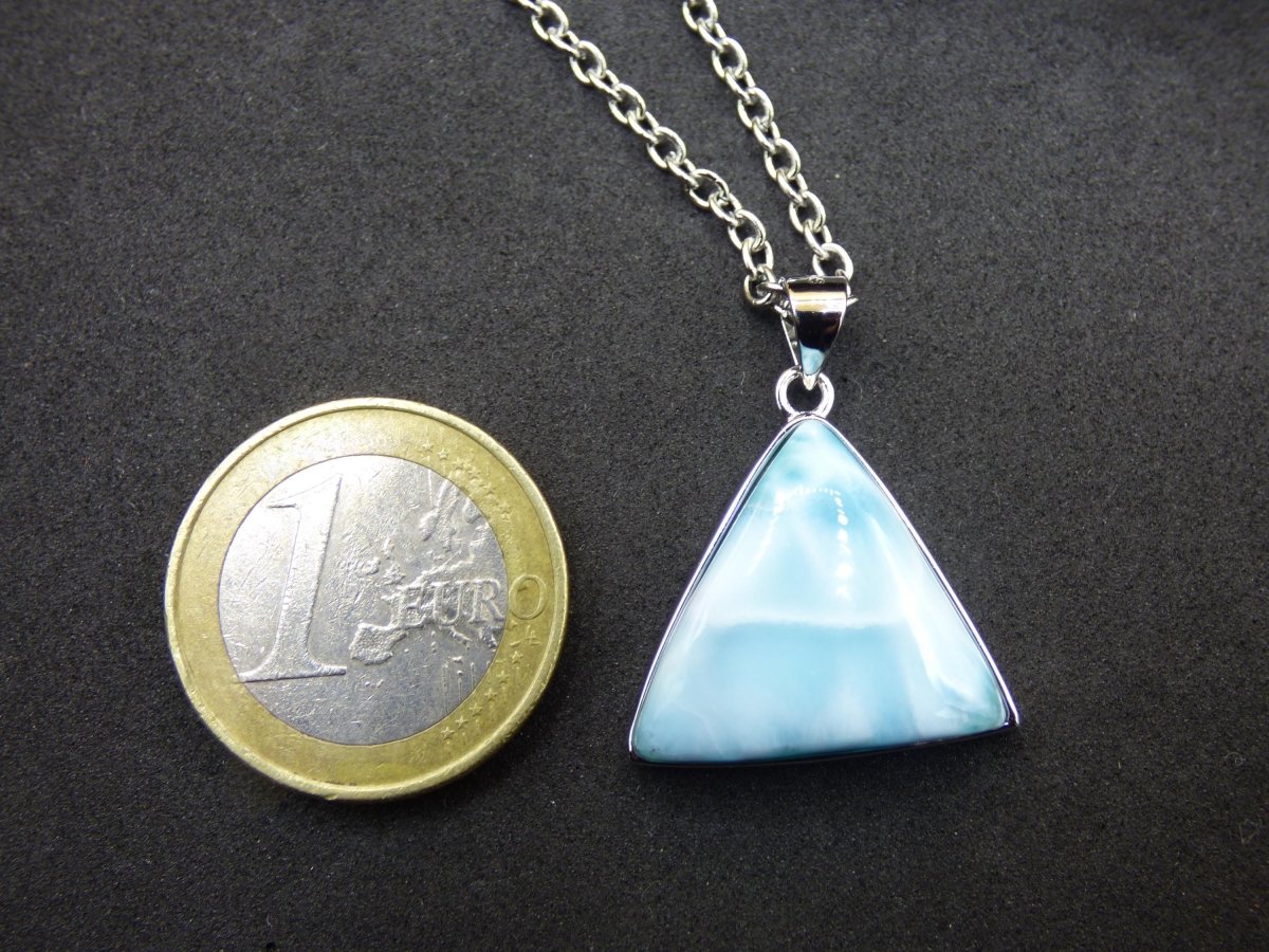 Larimar AAA &quot;Atlantis Stone&quot; Edelstein Kette 925 Sterling Silber Frau Schmuck Edel Natur Heilstein Hippie Rarität Meer Himmel blau Geschenk - Art of Nature Berlin
