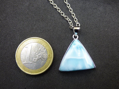 Larimar AAA &quot;Atlantis Stone&quot; Edelstein Kette 925 Sterling Silber Frau Schmuck Edel Natur Heilstein Hippie Rarität Meer Himmel blau Geschenk - Art of Nature Berlin