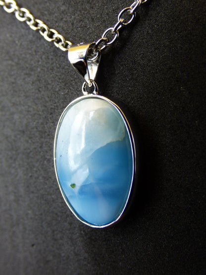 Larimar AAA "Atlantis Stone" Edelstein Kette 925 Sterling Silber Frau Schmuck Edel Natur Heilstein Hippie Rarität Meer Himmel blau Geschenk - Art of Nature Berlin