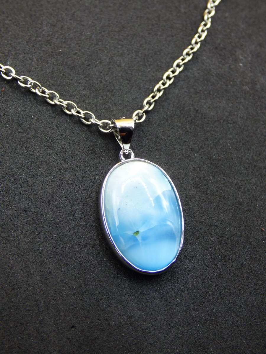 Larimar AAA "Atlantis Stone" Edelstein Kette 925 Sterling Silber Frau Schmuck Edel Natur Heilstein Hippie Rarität Meer Himmel blau Geschenk - Art of Nature Berlin
