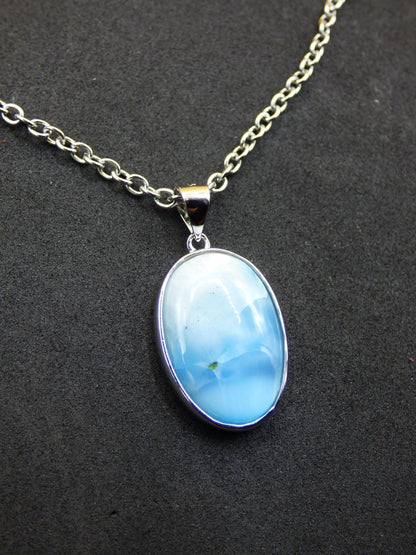 Larimar AAA "Atlantis Stone" Edelstein Kette 925 Sterling Silber Frau Schmuck Edel Natur Heilstein Hippie Rarität Meer Himmel blau Geschenk - Art of Nature Berlin