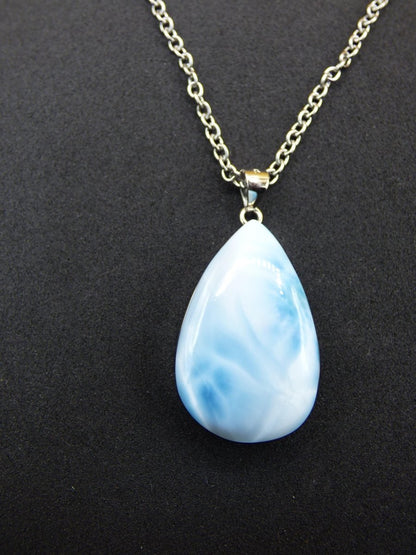 Larimar AAA "Atlantis Stone" Edelstein Kette 925 Sterling Silber Frau Schmuck Edel Natur Heilstein Hippie Rarität Meer Himmel blau Geschenk - Art of Nature Berlin