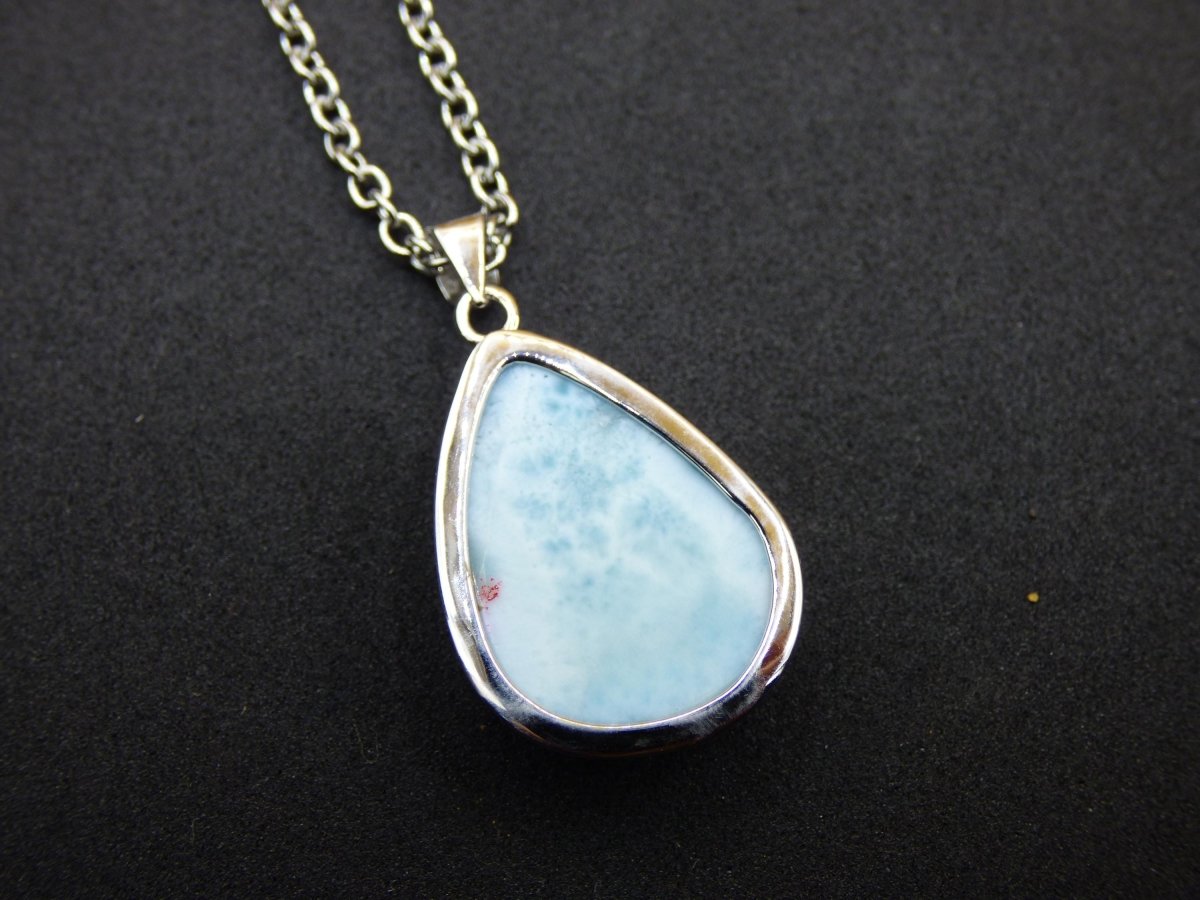 Larimar AAA "Atlantis Stone" Edelstein Kette 925 Sterling Silber Frau Schmuck Edel Natur Heilstein Hippie Rarität Meer Himmel blau Geschenk - Art of Nature Berlin