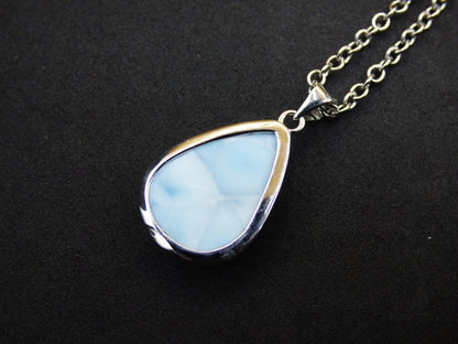 Larimar AAA "Atlantis Stone" Edelstein Kette 925 Sterling Silber Frau Schmuck Edel Natur Heilstein Hippie Rarität Meer Himmel blau Geschenk - Art of Nature Berlin