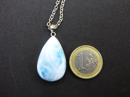 Larimar AAA "Atlantis Stone" Edelstein Kette 925 Sterling Silber Frau Schmuck Edel Natur Heilstein Hippie Rarität Meer Himmel blau Geschenk - Art of Nature Berlin