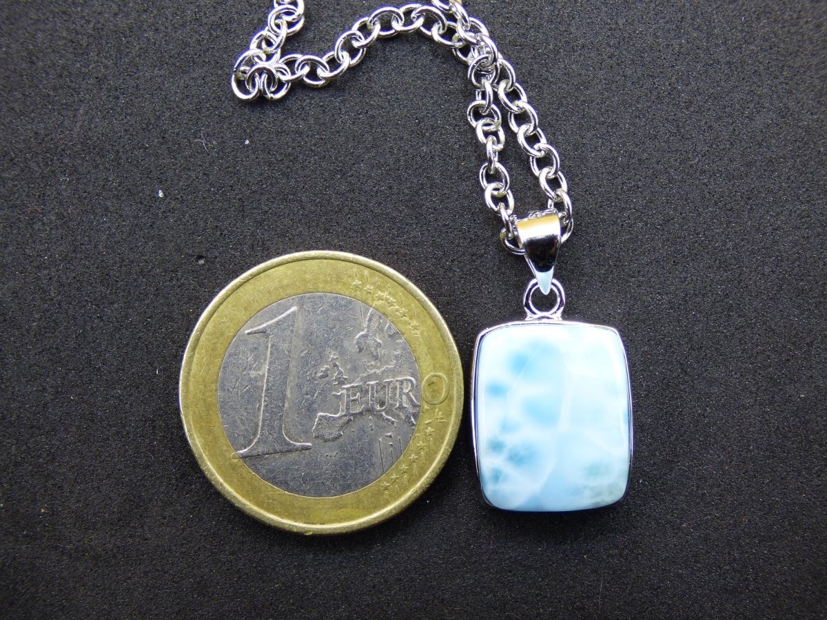 Larimar AAA "Atlantis Stone" Edelstein Kette 925 Sterling Silber Frau Schmuck Edel Natur Heilstein Hippie Rarität Meer Himmel blau Geschenk - Art of Nature Berlin