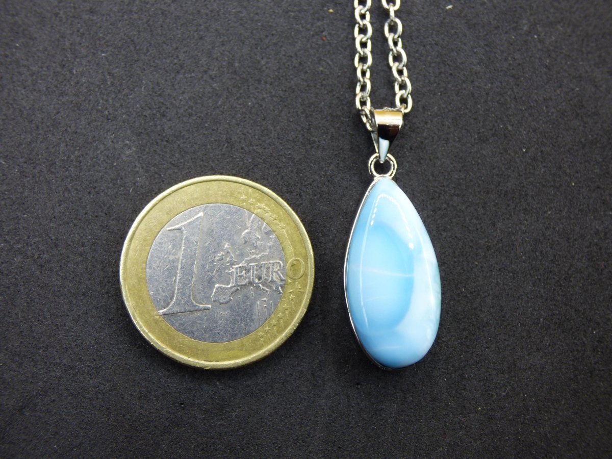 Larimar AAA "Atlantis Stone" Edelstein Kette 925 Sterling Silber Frau Schmuck Edel Natur Heilstein Hippie Rarität Meer Himmel blau Geschenk - Art of Nature Berlin