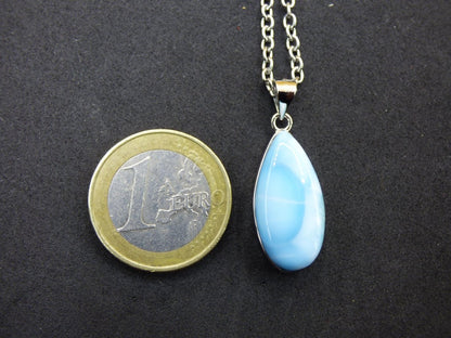 Larimar AAA "Atlantis Stone" Edelstein Kette 925 Sterling Silber Frau Schmuck Edel Natur Heilstein Hippie Rarität Meer Himmel blau Geschenk - Art of Nature Berlin