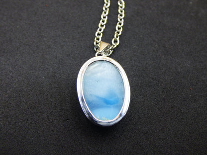 Larimar AAA "Atlantis Stone" Edelstein Kette 925 Sterling Silber Frau Schmuck Edel Natur Heilstein Hippie Rarität Meer Himmel blau Geschenk - Art of Nature Berlin