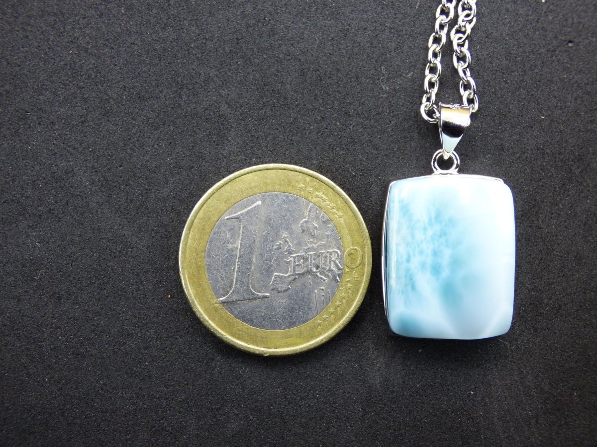 Larimar AAA "Atlantis Stone" Edelstein Kette 925 Sterling Silber Frau Schmuck Edel Natur Heilstein Hippie Rarität Meer Himmel blau Geschenk - Art of Nature Berlin