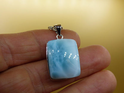 Larimar AAA "Atlantis Stone" Edelstein Kette 925 Sterling Silber Frau Schmuck Edel Natur Heilstein Hippie Rarität Meer Himmel blau Geschenk - Art of Nature Berlin
