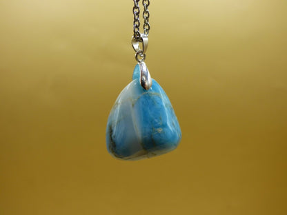 Larimar "Atlantis Stone"~ Edelstein Kette 925 Sterling Silber Öse ~HIPPIE GOA Boho Tibet Ethno Nature Heilstein Rarität Meerblau Himmel - Art of Nature Berlin