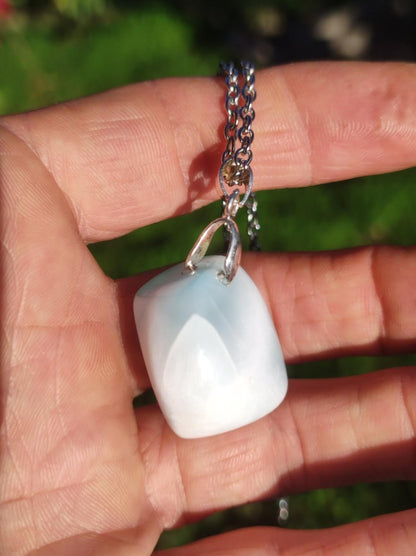 Larimar "Atlantis Stone"~ Edelstein Kette 925 Sterling Silber Öse ~HIPPIE GOA Boho Tibet Ethno Nature Heilstein Rarität Meerblau Himmel - Art of Nature Berlin