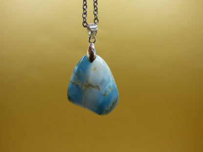 Larimar "Atlantis Stone"~ Edelstein Kette 925 Sterling Silber Öse ~HIPPIE GOA Boho Tibet Ethno Nature Heilstein Rarität Meerblau Himmel - Art of Nature Berlin