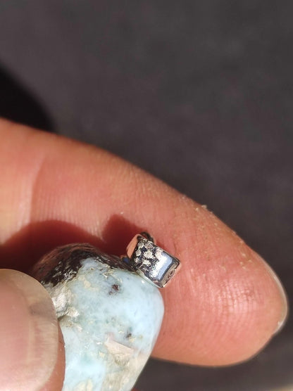 Larimar "Atlantis Stone"~ Edelstein Kette 925 Sterling Silber Öse ~HIPPIE GOA Boho Tibet Ethno Nature Heilstein Rarität Meerblau Himmel - Art of Nature Berlin