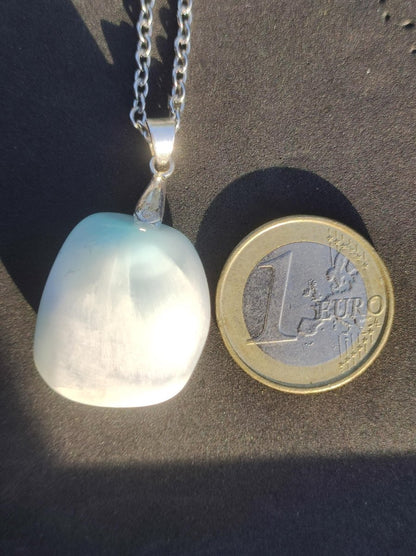 Larimar "Atlantis Stone"~ Edelstein Kette 925 Sterling Silber Öse ~HIPPIE GOA Boho Tibet Ethno Nature Heilstein Rarität Meerblau Himmel - Art of Nature Berlin