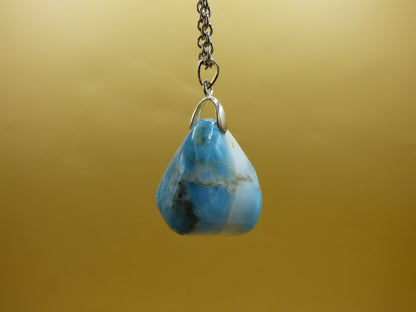 Larimar "Atlantis Stone"~ Edelstein Kette 925 Sterling Silber Öse ~HIPPIE GOA Boho Tibet Ethno Nature Heilstein Rarität Meerblau Himmel - Art of Nature Berlin