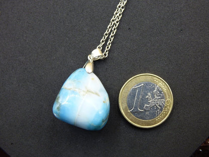 Larimar "Atlantis Stone"~ Edelstein Kette 925 Sterling Silber Öse ~HIPPIE GOA Boho Tibet Ethno Nature Heilstein Rarität Meerblau Himmel - Art of Nature Berlin