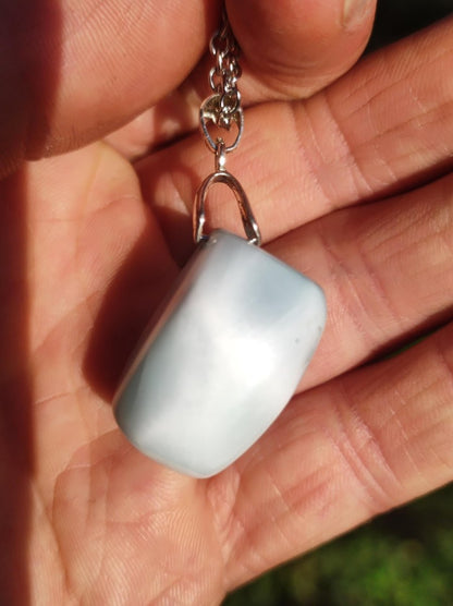 Larimar "Atlantis Stone"~ Edelstein Kette 925 Sterling Silber Öse ~HIPPIE GOA Boho Tibet Ethno Nature Heilstein Rarität Meerblau Himmel - Art of Nature Berlin