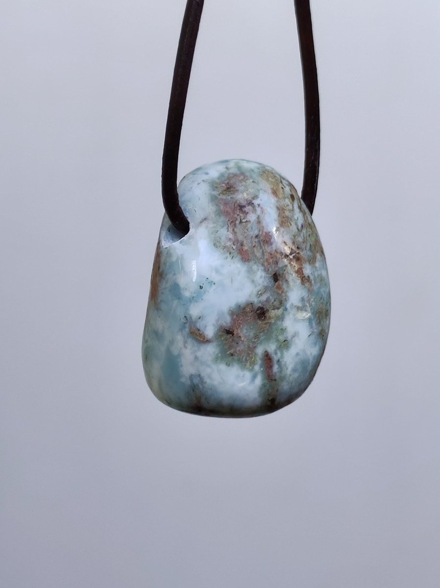 Larimar "Atlantis Stone" ~ Edelstein Kette blau Kristall Ethno Nature Heilstein Natur Sammler Mineral Geschenk Meer Himmel Goa Hippie Boho - Art of Nature Berlin