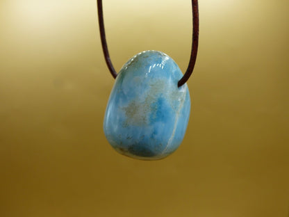 Larimar "Atlantis Stone" ~ Edelstein Kette blau Kristall Ethno Nature Heilstein Natur Sammler Mineral Geschenk Meer Himmel Goa Hippie Boho - Art of Nature Berlin