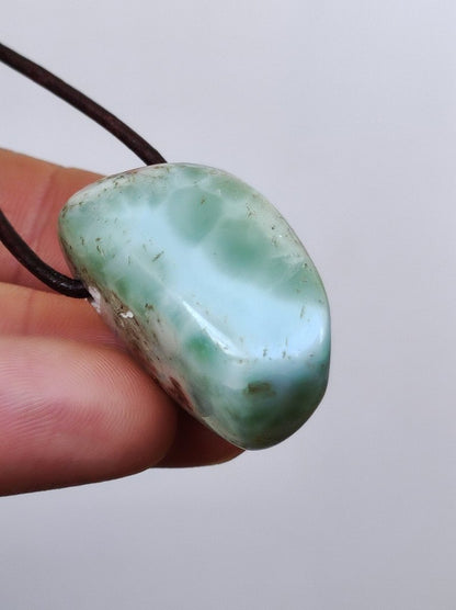 Larimar "Atlantis Stone" ~ Edelstein Kette blau Kristall Ethno Nature Heilstein Natur Sammler Mineral Geschenk Meer Himmel Goa Hippie Boho - Art of Nature Berlin