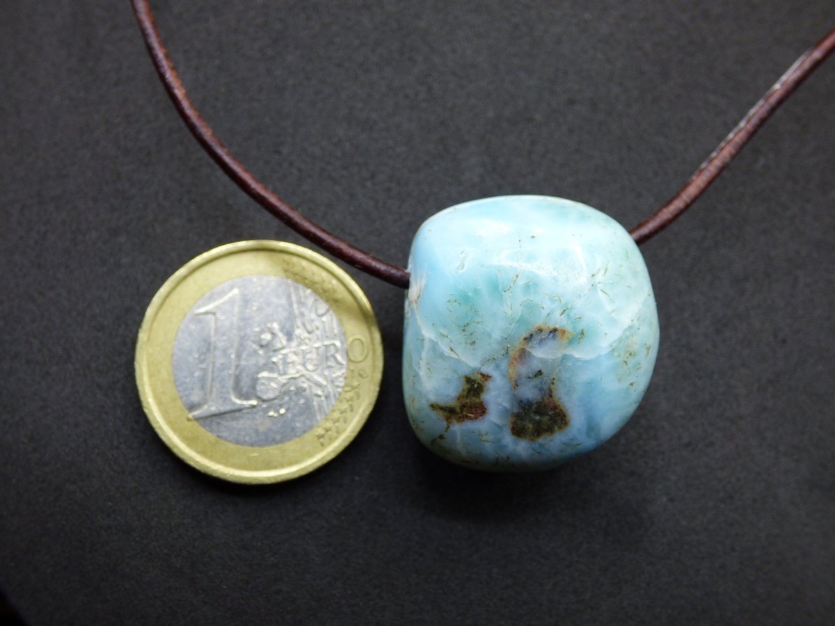 Larimar "Atlantis Stone" ~ Edelstein Kette blau Kristall Ethno Nature Heilstein Natur Sammler Mineral Geschenk Meer Himmel Goa Hippie Boho - Art of Nature Berlin