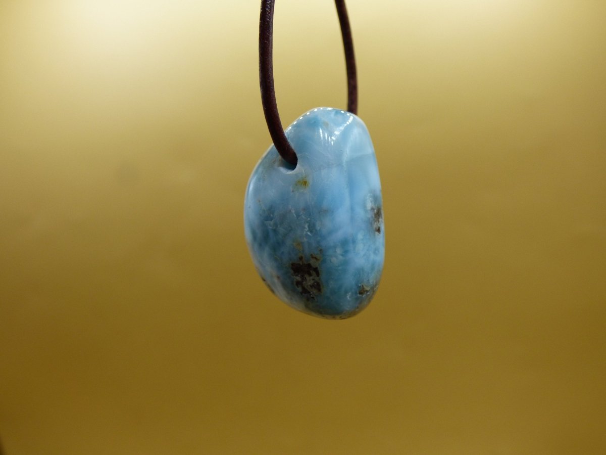 Larimar "Atlantis Stone" ~ Edelstein Kette blau Kristall Ethno Nature Heilstein Natur Sammler Mineral Geschenk Meer Himmel Goa Hippie Boho - Art of Nature Berlin