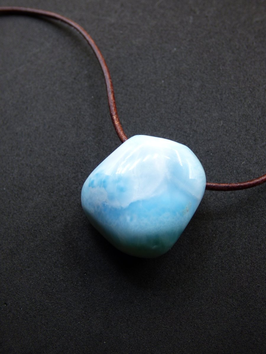 Larimar "Atlantis Stone" ~ Edelstein Kette blau Kristall Ethno Nature Heilstein Natur Sammler Mineral Geschenk Meer Himmel Goa Hippie Boho - Art of Nature Berlin