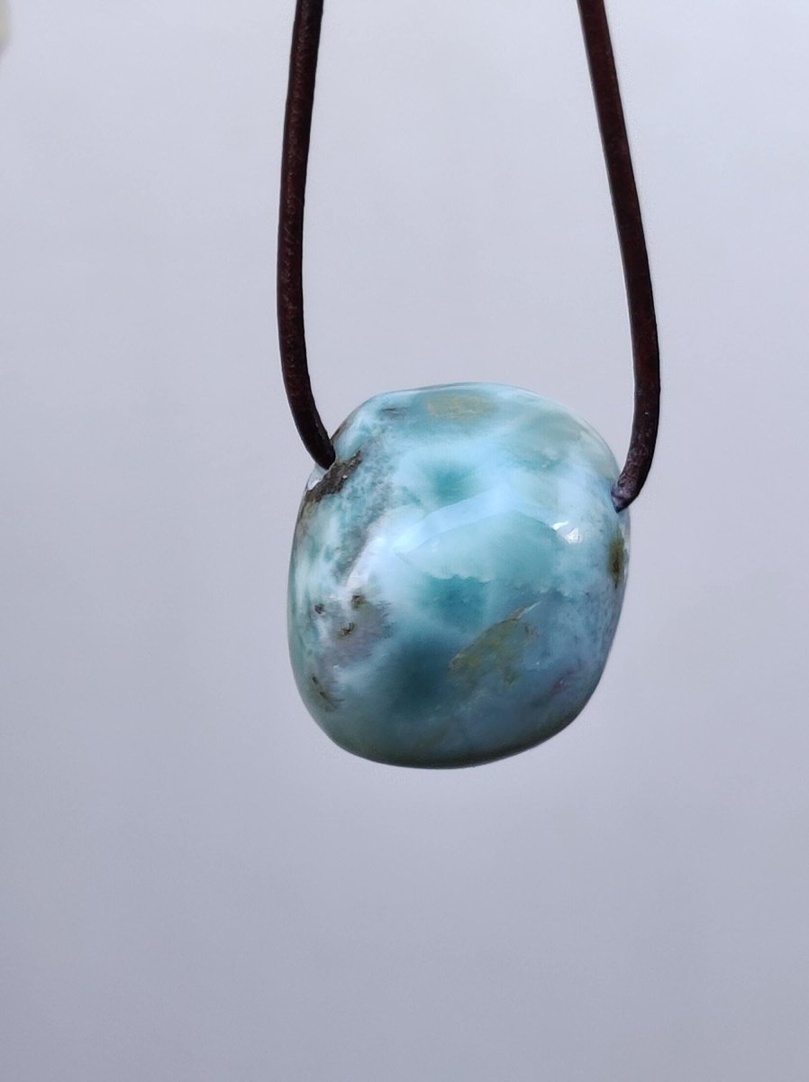 Larimar "Atlantis Stone" ~ Edelstein Kette blau Kristall Ethno Nature Heilstein Natur Sammler Mineral Geschenk Meer Himmel Goa Hippie Boho - Art of Nature Berlin