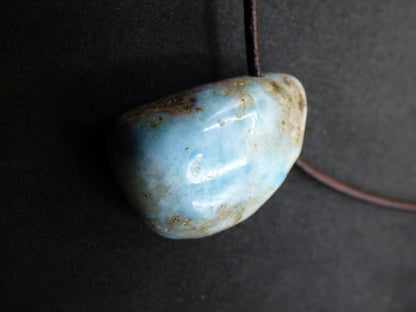 Larimar "Atlantis Stone" ~ Edelstein Kette blau Kristall Ethno Nature Heilstein Natur Sammler Mineral Geschenk Meer Himmel Goa Hippie Boho - Art of Nature Berlin