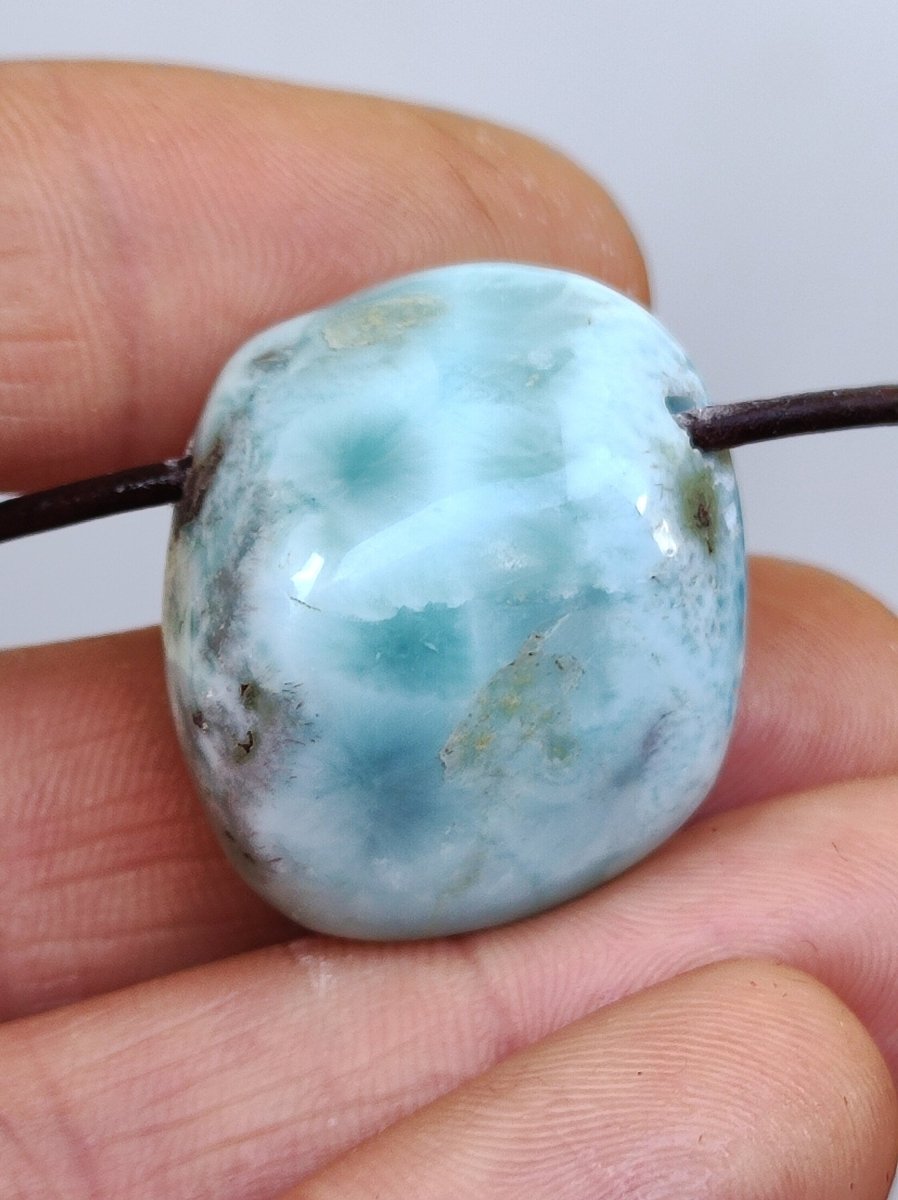 Larimar "Atlantis Stone" ~ Edelstein Kette blau Kristall Ethno Nature Heilstein Natur Sammler Mineral Geschenk Meer Himmel Goa Hippie Boho - Art of Nature Berlin