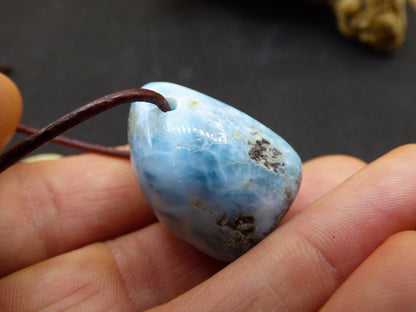 Larimar "Atlantis Stone" ~ Edelstein Kette blau Kristall Ethno Nature Heilstein Natur Sammler Mineral Geschenk Meer Himmel Goa Hippie Boho - Art of Nature Berlin